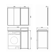 Тумба с раковиной Comforty Лозанна 100 белый глянец, для стиральной машины , изображение 7