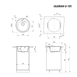 Фото Мойка кухонная Ulgran U-101-328 бежевый