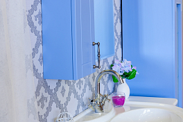 Зеркало-шкаф Sanflor Глория 65 L, голубой , изображение 4