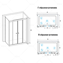 Фото Душевой уголок RGW Classic CL-43 (CL-10 + Z-050-1) 130х90