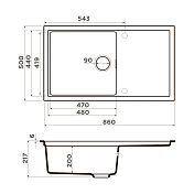 Мойка кухонная Omoikiri Sintesi 86-CN canyon , изображение 2