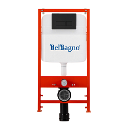 Фото Система инсталляции для унитазов BelBagno BB026/BB044NERO с кнопкой смыва