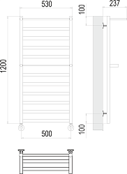 Фото Полотенцесушитель водяной Terminus Хендрикс П12 50х120 с полкой