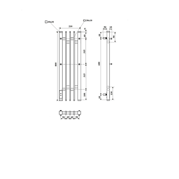 Полотенцесушитель электрический Point Фрея П2 18x80 черный , изображение 5