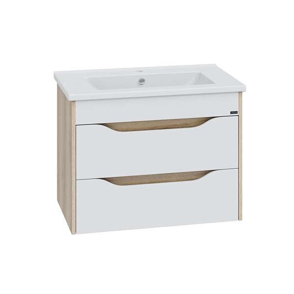 Тумба под раковину СаНта Сатурн 75 подвесная, дуб австрийский , изображение 1