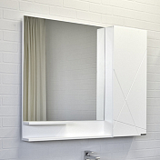 Зеркало-шкаф Comforty Мерано 90 белый матовый , изображение 1