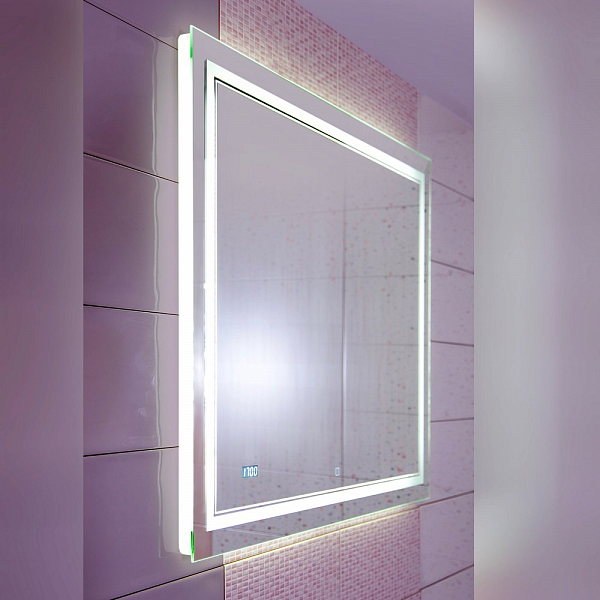 Зеркало Бриклаер Эстель-2 60 с подсветкой, с часами , изображение 2