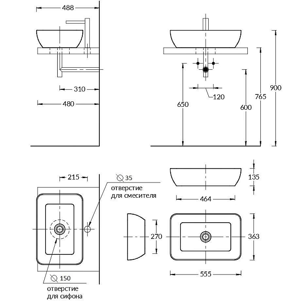 Тумба с раковиной Sanflor Ингрид 80 белый матовый/швейцарский вяз, с раковиной Plaza , изображение 7