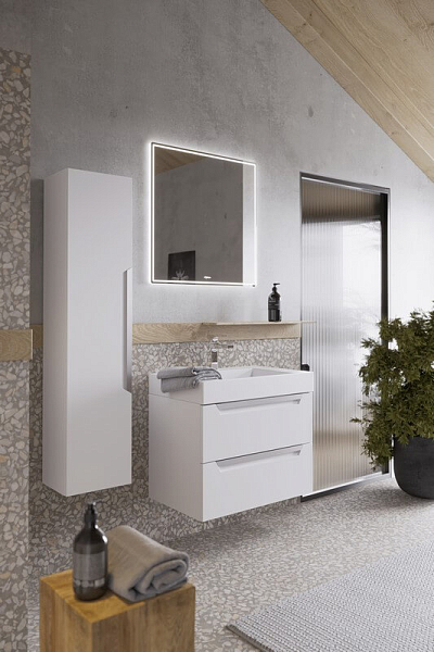 Тумба с раковиной Aqwella Cube 70 белый матовый , изображение 2