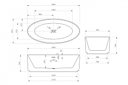 Акриловая ванна Abber 180x85 AB9441-1.8 , изображение 5