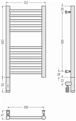 Фото Полотенцесушитель электрический Сунержа Богема 3.0 прямая 60х30 L сатин
