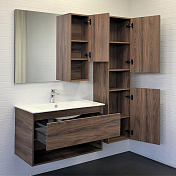 Зеркало-шкаф Comforty Бордо 90 дуб темно-коричневый , изображение 3