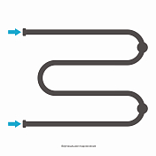 Полотенцесушитель водяной Сунержа М-образный 2 полки 50х65 белый матовый , изображение 3
