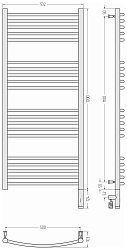 Фото Полотенцесушитель электрический Сунержа Богема 3.0 выгнутая 120х50 R без покрытия