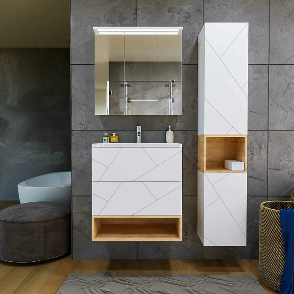 Полка Бриклаер Кристалл 70 под тумбу, дуб бунратти , изображение 5