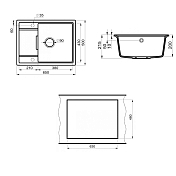 Мойка кухонная Point Стил 65 PN3009W белая , изображение 4