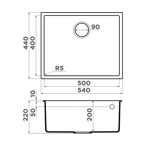 Мойка кухонная Omoikiri Bosen 54-U-BL черный , изображение 3