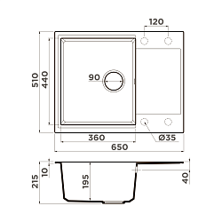 Фото Мойка кухонная Omoikiri Daisen 65-PA пастила