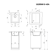 Мойка кухонная Ulgran U-404-310 серый , изображение 3