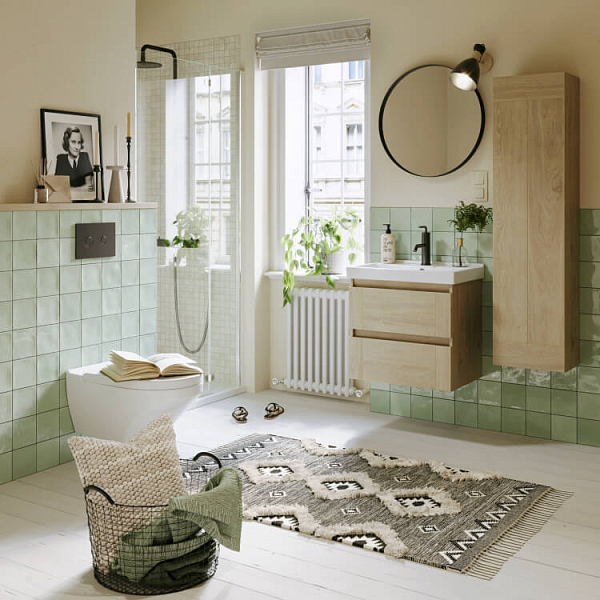 Шкаф-пенал Aqwella Astrid 35 дуб давос , изображение 3