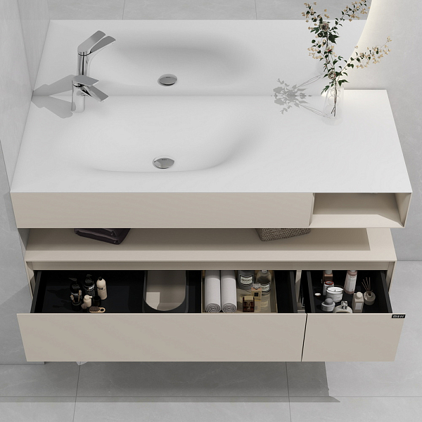 Тумба с раковиной Black&White Universe U955.1200L 120 песочный , изображение 3