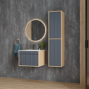 Шкаф-пенал Onika Дайлер 35 подвесной графит/дуб сонома , изображение 6