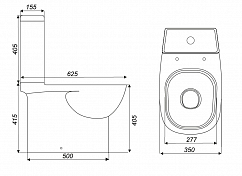 Унитаз-компакт Sanita luxe Quadro QDRSLCC01040522 с микролифтом , изображение 3