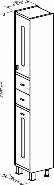 Шкаф-пенал Бриклаер Бали 34 светлая лиственница , изображение 6