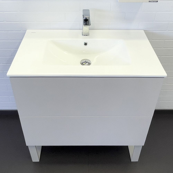 Тумба с раковиной Comforty Бильбао 80Н серый шёлк , изображение 5