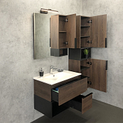 Зеркало-шкаф Comforty Франкфурт 75 дуб шоколадно-коричневый , изображение 5