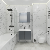 Тумба под раковину СаНта Юпитер 70 подвесная, графит матовый , изображение 4