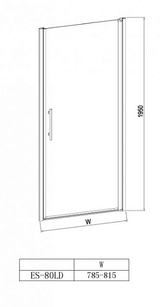 Душевая дверь Esbano ES-80LD 80 L , изображение 3