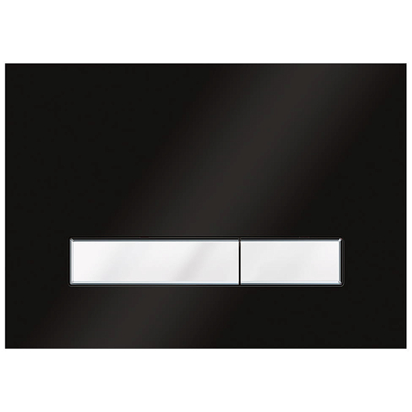 Кнопка смыва KK-POL Vitrum Grande V1 SPP/122/0/K стекло, черная/белая , изображение 1