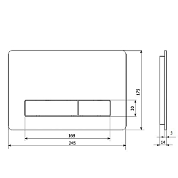 Фото Кнопка смыва KK-POL Vitrum Metal Slim 350/PSM/010-00-00 белая матовая