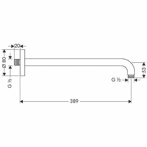 Кронштейн для верхнего душа Hansgrohe 27413990 , изображение 2