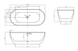 Акриловая ванна Abber AB9241MW 170x80 , изображение 5