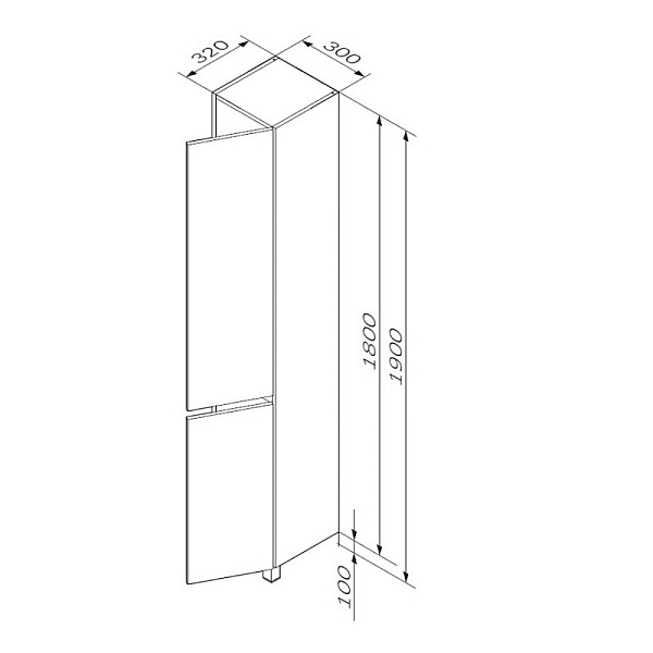 Шкаф-пенал AM.PM Gem S правый белый , изображение 5