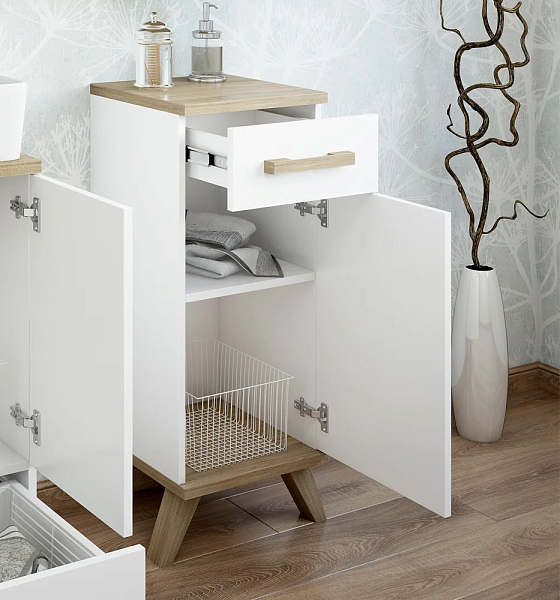 Тумба Sanflor Ингрид 30 белый матовый/швейцарский вяз , изображение 3