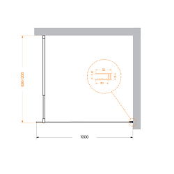 Фото Душевая перегородка BelBagno Kraft L-1-100-C-NERO
