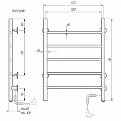 Полотенцесушитель электрический Domoterm Аврора 50x70 R хром , изображение 4