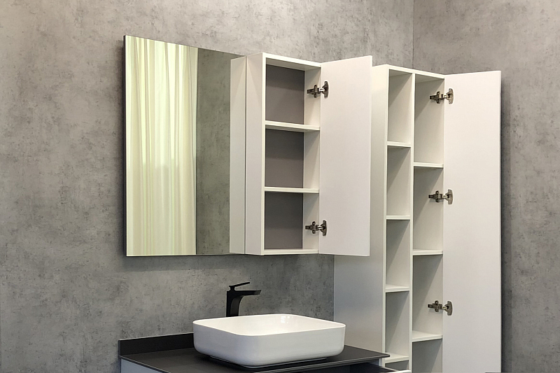 Зеркало-шкаф Comforty Милан 90 белый глянец , изображение 4