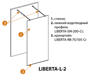 Фото Душевая перегородка Cezares Liberta L-2-90-BR-Cr