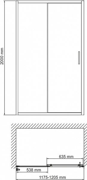 Душевая дверь в нишу Wasserkraft Main 41S05 120 см , изображение 4