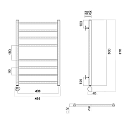 Полотенцесушитель электрический Domoterm Куба П8 40х80 L хром , изображение 3