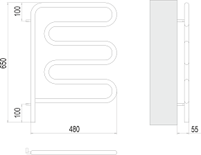 Фото Полотенцесушитель электрический Terminus Электро 45х55 поворотный