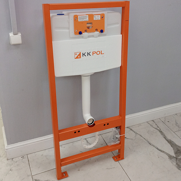 Система инсталляции для унитазов KK-POL Premium SET/M500/030/K белая кнопка , изображение 4