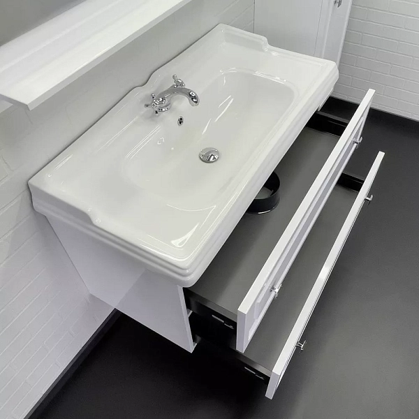 Тумба с раковиной Comforty Феррара 100 белый глянец , изображение 6