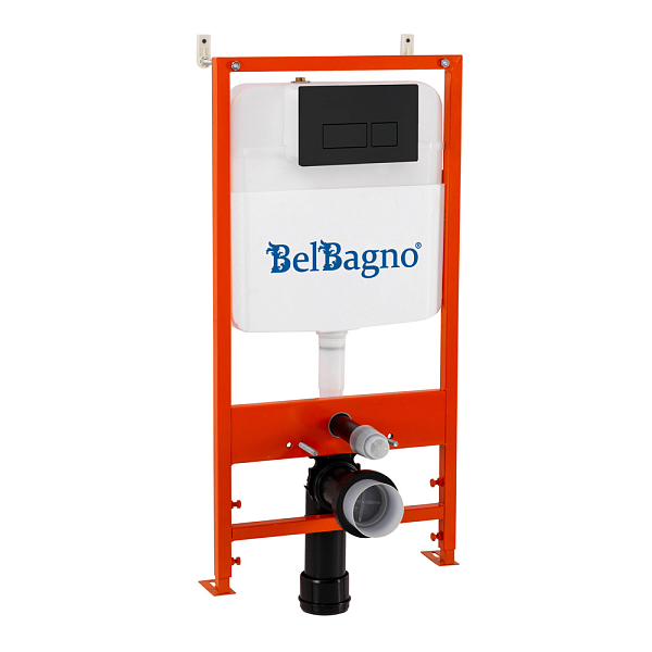 Система инсталляции для унитазов BelBagno BB026/BB044NERO с кнопкой смыва , изображение 1
