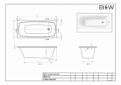 Акриловая ванна Black&White Swan SBA1757 170x75 , изображение 6