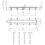 Душевой лоток Azario D40 Klasik AZ-CH 950 KC с черной решеткой 95 см , изображение 4